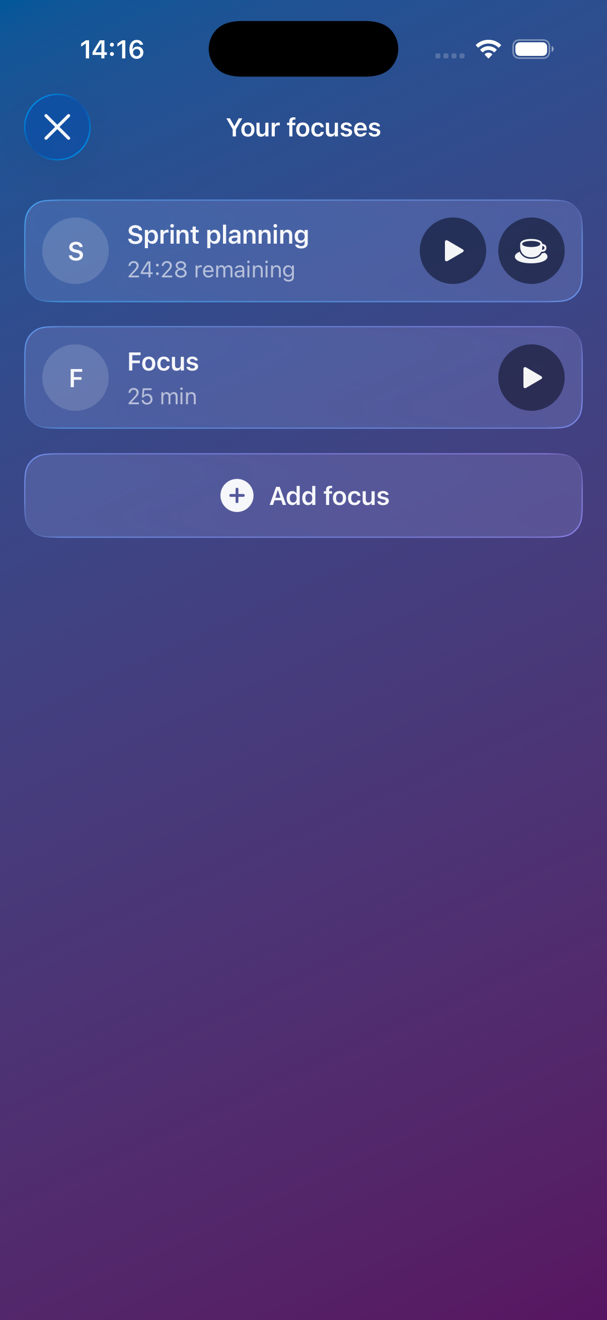 Pomodorri break screen